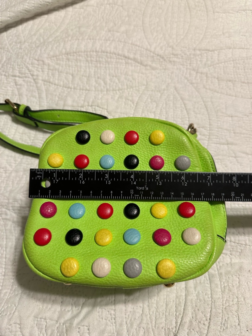 Retro colorful Crossbody Bag with Multicolor Studs - Picture 4 of 10